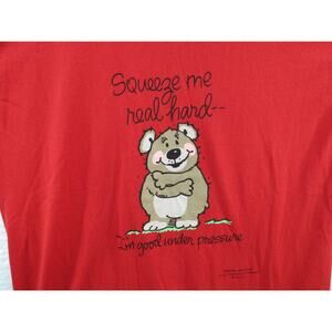 Vintage Shoebox Greetings Hallmark Teddy Bear Hug Me Pressure Cute T Shirt XL